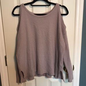 Cold Shoulder Waffle Knit